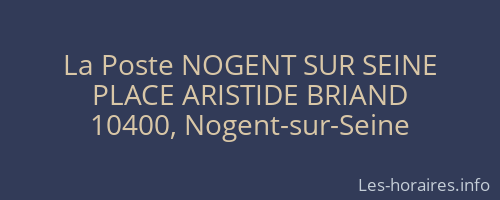 La Poste NOGENT SUR SEINE