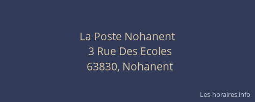 La Poste Nohanent