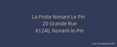 La Poste Nonant Le Pin