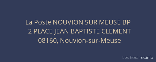 La Poste NOUVION SUR MEUSE BP