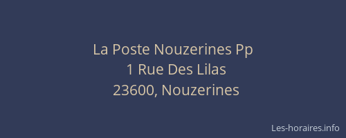 La Poste Nouzerines Pp