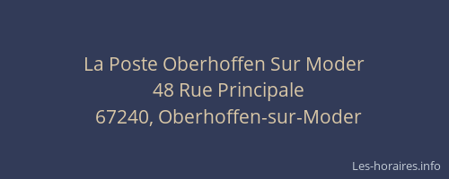 La Poste Oberhoffen Sur Moder