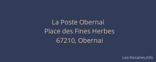 La Poste Obernai