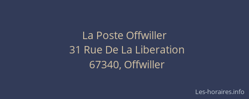 La Poste Offwiller