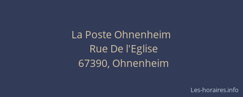 La Poste Ohnenheim