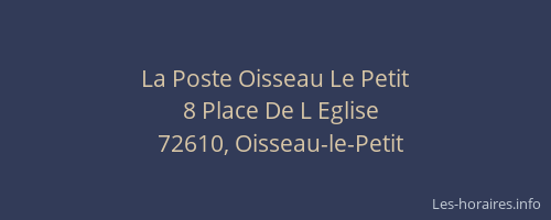 La Poste Oisseau Le Petit