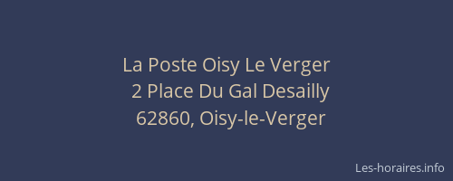 La Poste Oisy Le Verger