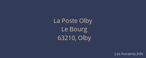 La Poste Olby
