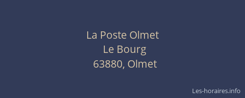 La Poste Olmet