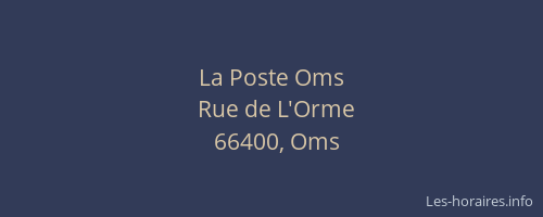 La Poste Oms