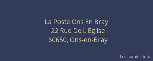 La Poste Ons En Bray
