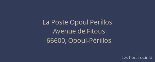 La Poste Opoul Perillos