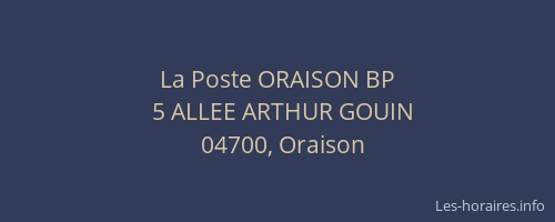 La Poste ORAISON BP