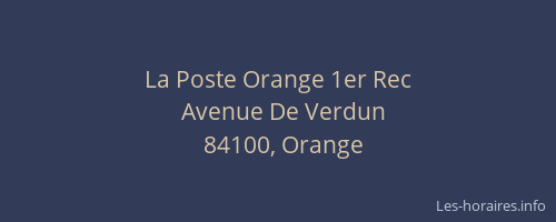 La Poste Orange 1er Rec