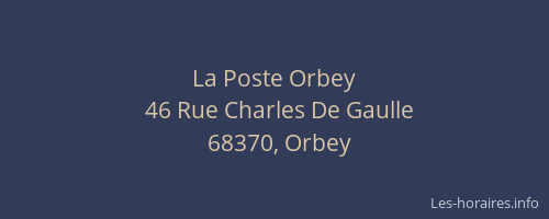 La Poste Orbey
