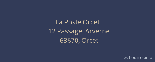 La Poste Orcet