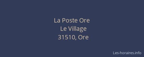 La Poste Ore