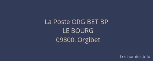 La Poste ORGIBET BP