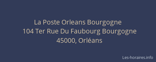 La Poste Orleans Bourgogne