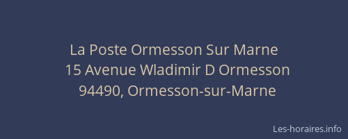 La Poste Ormesson Sur Marne