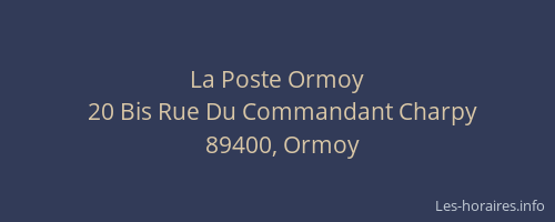 La Poste Ormoy