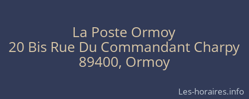 La Poste Ormoy