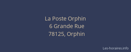La Poste Orphin