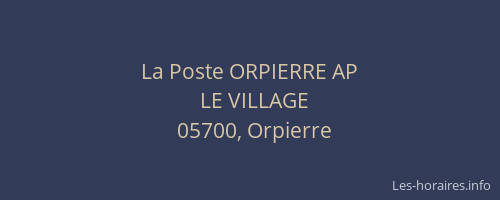 La Poste ORPIERRE AP