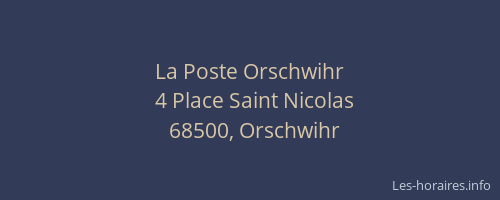 La Poste Orschwihr