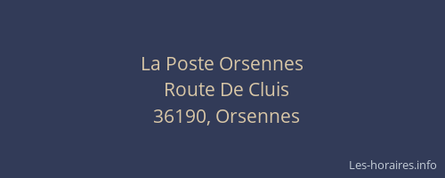 La Poste Orsennes