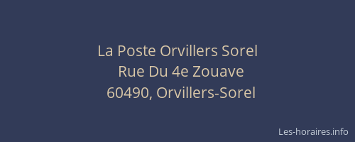 La Poste Orvillers Sorel