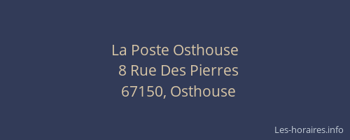 La Poste Osthouse