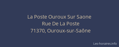 La Poste Ouroux Sur Saone