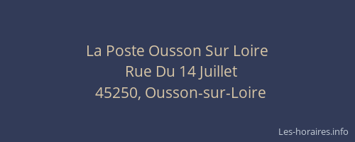 La Poste Ousson Sur Loire