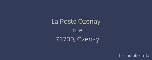 La Poste Ozenay