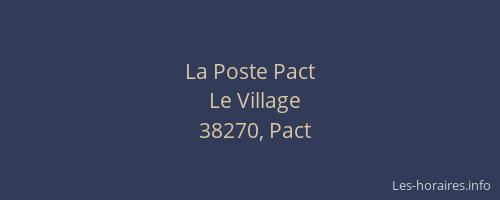 La Poste Pact