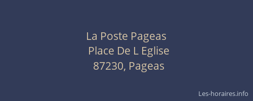 La Poste Pageas