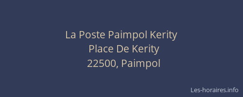 La Poste Paimpol Kerity