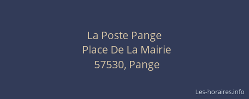 La Poste Pange
