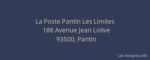 La Poste Pantin Les Limites