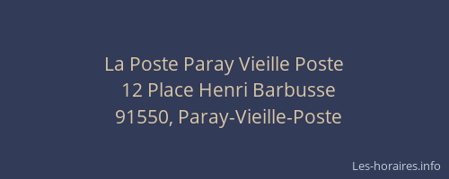 La Poste Paray Vieille Poste