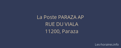 La Poste PARAZA AP