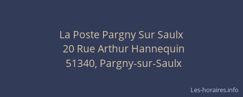 La Poste Pargny Sur Saulx