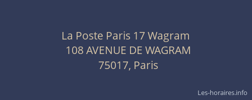 La Poste Paris 17 Wagram