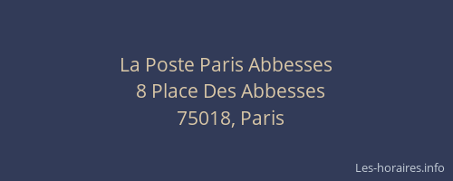 La Poste Paris Abbesses