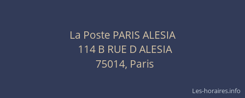 La Poste PARIS ALESIA