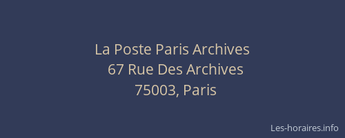 La Poste Paris Archives