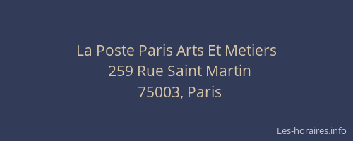 La Poste Paris Arts Et Metiers