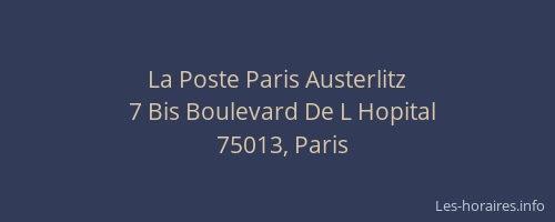 La Poste Paris Austerlitz