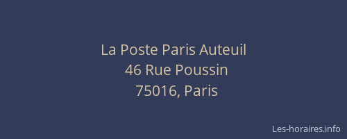 La Poste Paris Auteuil